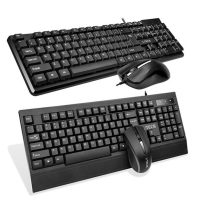 狼技C25有线键鼠套装双USB接口办公商务键盘鼠标套装黑色品质保证 昆明电脑批发