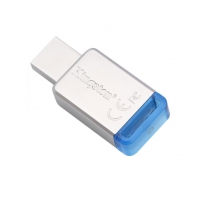 金士顿（Kingston）64GB USB3.1 U盘 DT50 蓝色 金属外壳 无盖设计