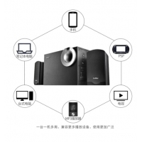 漫步者（EDIFIER） R206P 多媒体音箱通用音响立体声可插U盘播放2.1声道低音炮音 黑色