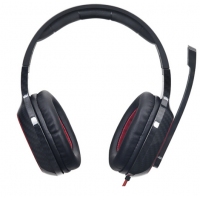 漫步者（EDIFIER） 漫步者G20 7.1环绕音内置声卡头戴式有线游戏耳机线控吃鸡电竞耳麦 黑红色