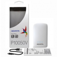 ADATA/威刚 P10050V 10050M毫安充电宝手机移动电源双USB接口 带LED照明功能 白色