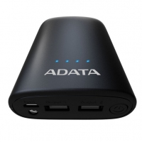 ADATA/威刚 P10050V 10050M毫安充电宝手机移动电源双USB接口 带LED照明功能 黑色