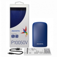 ADATA/威刚 P10050V 10050M毫安充电宝手机移动电源双USB接口 带LED照明功能 蓝色