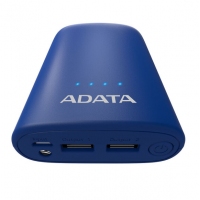 ADATA/威刚 P10050V 10050M毫安充电宝手机移动电源双USB接口 带LED照明功能 蓝色