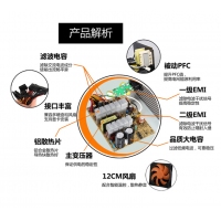 游戏风暴 魅影580 额定400W 台式机电源 云南电脑批发