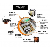 游戏风暴 魅影480 额定300W 台式机电源 云南电脑批发