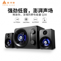 金河田（Golden field） Q30电脑音箱 多媒体蓝牙音响 台式电脑 笔记本低音炮重低音 Q30 黑色音箱