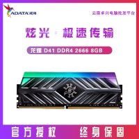 威刚（ADATA）XPG 龙耀D41 DDR4系列幻光RGB电脑内存条 台式 单条【8G】 2666 频率