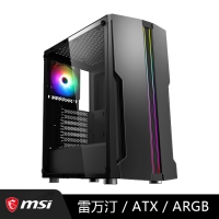 微星（MSI）雷万汀 中塔机箱/支持ATX主板/支持240水冷/标配1把ARGB风扇 （MAG LAEVATAIN）