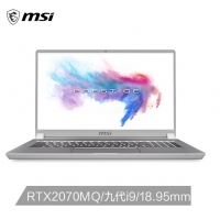 微星（MSI）新世代P75 17.3英寸 窄边框笔记本电脑 纯固态轻薄设计师笔记本 i9 2070Max-Q 32G内存 1T 固态 （P75 Creator 9SF-409CN）