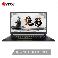 微星(msi)绝影GS65 15.6英寸游戏本笔记本电脑(九代i7-9750H 8G*2 512G SSD GTX1660Ti 赛睿144Hz电竞全面屏) （GS65 Stealth 9SD-676CN）