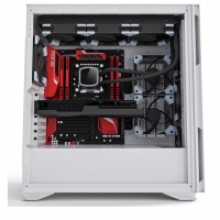aigo爱国者YOGO K1白色 超高兼容性 9风扇位 电脑机箱（支持E-ATX/ATX主板/双360水冷/钢化玻璃