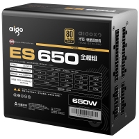 爱国者（aigo）额定650W 电竞ES650全模组电脑电源(七年质保/80Plus金牌认证/日系主电容/LLC谐振）