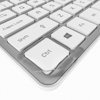 爱国者(aigo)V500有线键盘 静音 105键PC麦拉面板笔记本电脑一体机通用键盘 皓月银
