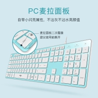 爱国者(aigo) V500薄荷绿键盘 有线键盘 静音键盘 105键PC麦拉面板笔记本电脑一体机全尺寸USB接口 薄荷绿