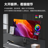 AOC Q27P2U 27英寸 2K高清 75Hz 广视角IPS 旋转升降 家用设计办公TUV低蓝光爱眼显示屏