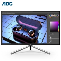 AOC U32U1 4K显示器31.5英寸 Nano-IPS HDR600 广色域135%sRGB 升降旋转 内置音箱