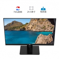 爱国者 D25U黑色 24.5寸 75Hz 平面无边框显示器 方型底座 HDMI+VGA接口