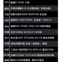 【I7-8700整机】酷睿I7-8700/16G内存/240G/1T/RTX2060/东星32寸电竞显示器整机