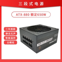 三段式电源 智芯全模组880 额定650W 智能温控宽幅