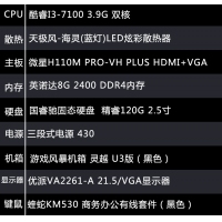 【i3-7100整机】酷睿I3-7100/8G内存/120G固态硬盘/21.5寸显示器键鼠全套办公组装电脑