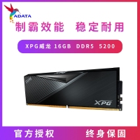 威刚（ADATA）16GB DDR5 5200 台式机内存条 XPG威龙-LANCER 黑色