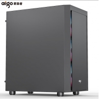 爱国者（aigo）V12 铁侧版黑色电脑机箱亚克力侧透 水冷版主机箱
