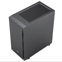爱国者（aigo）V12 铁侧版黑色电脑机箱亚克力侧透 水冷版主机箱