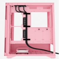 aigo爱国者YOGO K1粉色 超高兼容性 9风扇位 电脑机箱（支持E-ATX/ATX主板/双360水冷/钢化玻璃