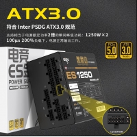 爱国者 电竞系列 ES1250 金牌全模组黑色 额定1250W （ATX3.0/原生PCIE5.0支持4090）