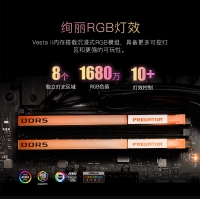 宏碁掠夺者（PREDATOR）32G(16G×2)套装 DDR5 6800频率 台式机内存条 Vesta II 炫光星舰RGB灯条(C32) 星光银