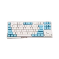 西部猎人 V300W 青轴 白+蓝 87键三模无线机械键盘（带蓝牙） 云南键盘批发