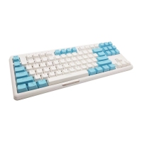 西部猎人 V300W 红轴 白+蓝 87键三模无线机械键盘（带蓝牙） 昆明键盘批发