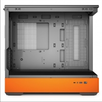 爱国者（aigo）星璨 岚 黑橙色 游戏电脑台式主机箱 支持360水冷 水族馆/M-ATX主板/四面快拆/270°海景房