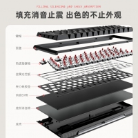 爱国心 GK61 黑色 客制化有线无线三模 热插拔2.4G蓝牙机械键盘ABS防滑键帽RGB幻彩灯光61键竞技版 黑色青轴