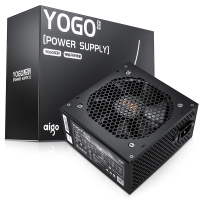 爱国者（aigo) YOGO450 直出线【额定300W】 黑色 电脑开关电源 品质电容/宽幅设计/不虚标