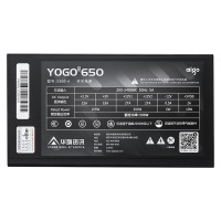 爱国者（aigo) YOGO650 直出线【额定500W】 黑色 电脑开关电源 品质电容/宽幅设计/不虚标