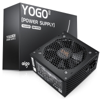 爱国者（aigo) YOGO750 直出线【额定600W】 黑色 电脑开关电源 品质电容/宽幅设计/不虚标