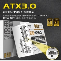 爱国者 电竞系列 ES1250 金牌全模组白色 额定1250W （ATX3.0/原生PCIE5.0支持4090）