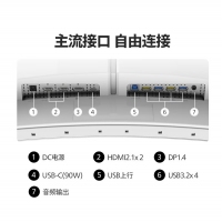 飞利浦34M2C7600MV 34英寸 Mini-LED曲面带鱼屏 WQHD HDR1400 165Hz DTS音箱 电竞显示器