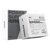 爱国者（aigo） EP650 额定650W 白色 机箱电脑电源(80Plus白牌/主动式PFC/支持背线/大单路12V）