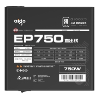 爱国者（aigo） 额定750W EP750 黑色 机箱电脑电源（80Plus白牌/主动式PFC/支持背线/大单路12V）