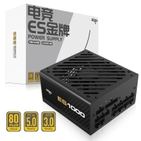 爱国者（aigo）ES1000W ATX3.0金牌全模组电源（原生PCIE5.0支持4090/全电压/台式游戏电脑主机箱电源）