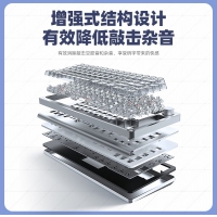 爱国心 GK83 水晶透明轴 黑色 有线无线三模2.4G蓝牙机械键盘热插拔轴体RGB幻彩灯光客制化透明键盘 全铝材质