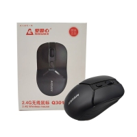 爱国心 Q301 2.4G高端电脑无线鼠标 黑色商务鼠标 办公鼠标
