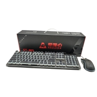 爱国心 GT-803(黑色布丁) 青轴 竞技游戏机械键鼠套件 电脑电竞游戏机械键盘鼠标