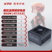 威刚（ADATA）XPG魔核II 850W 黑【ATX3.0】电源金牌全模组全日系电容台式电脑主机游戏电竞白金效能智能温控