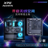 威刚（ADATA）XPG空境 黑色 ATX海景房机箱台式机 支持360水冷 兼容MATX背插主板前置C口