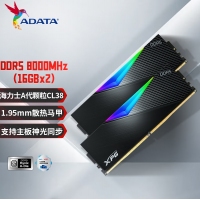 威刚(ADATA)XPG龙耀D500G 32GB(16GBX2)套装 DDR5 8000 (黑色) 台式机内存条