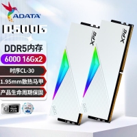 威刚(ADATA)XPG龙耀D500G 32GB(16GBX2)白色彩包套装 DDR5 6000 C30海力士A die内存条